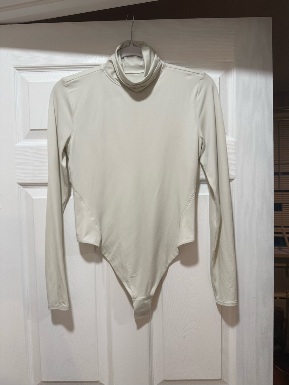 lululemon athletica Cream Long Sleeve Turtleneck Bodysuit